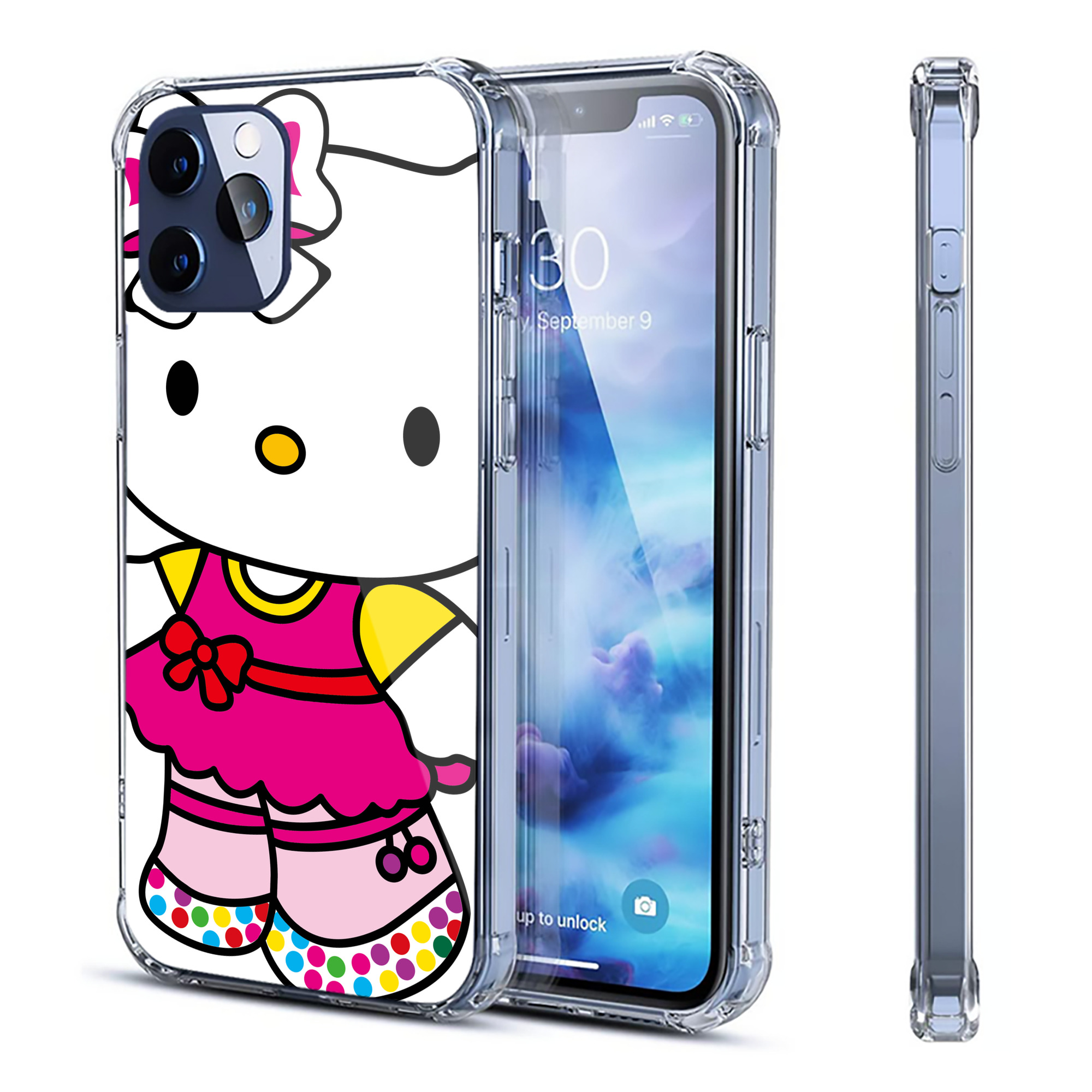 （画像用） Hello Kitty ハローキティ 【iPhone 12シリーズ対応】透明スマホケース（クリアソフトケース）